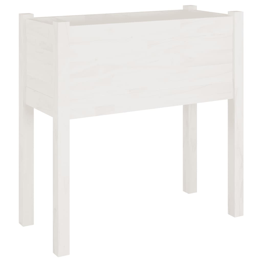 Plantekasser 2 stk hvit 70x31x70 cm heltre furu