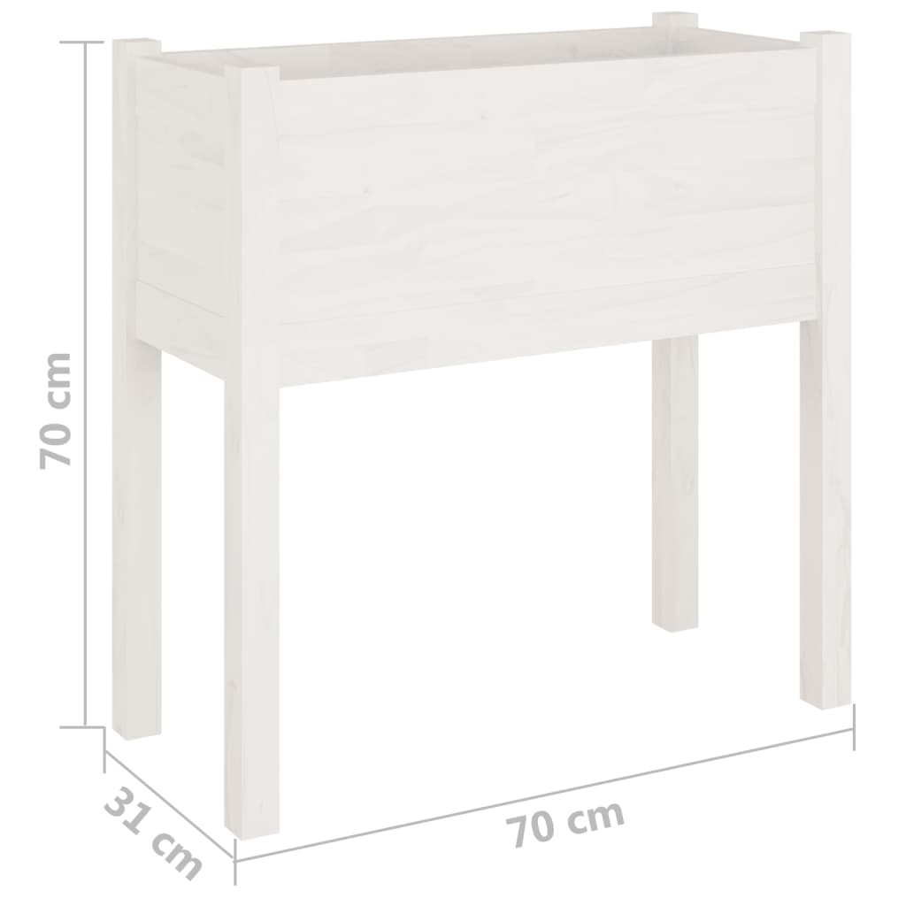 Plantekasser 2 stk hvit 70x31x70 cm heltre furu