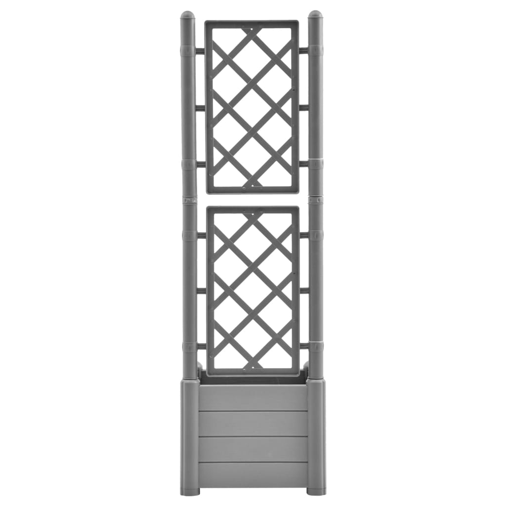 Plantekasse med espalier 43x43x142 cm PP steingrå