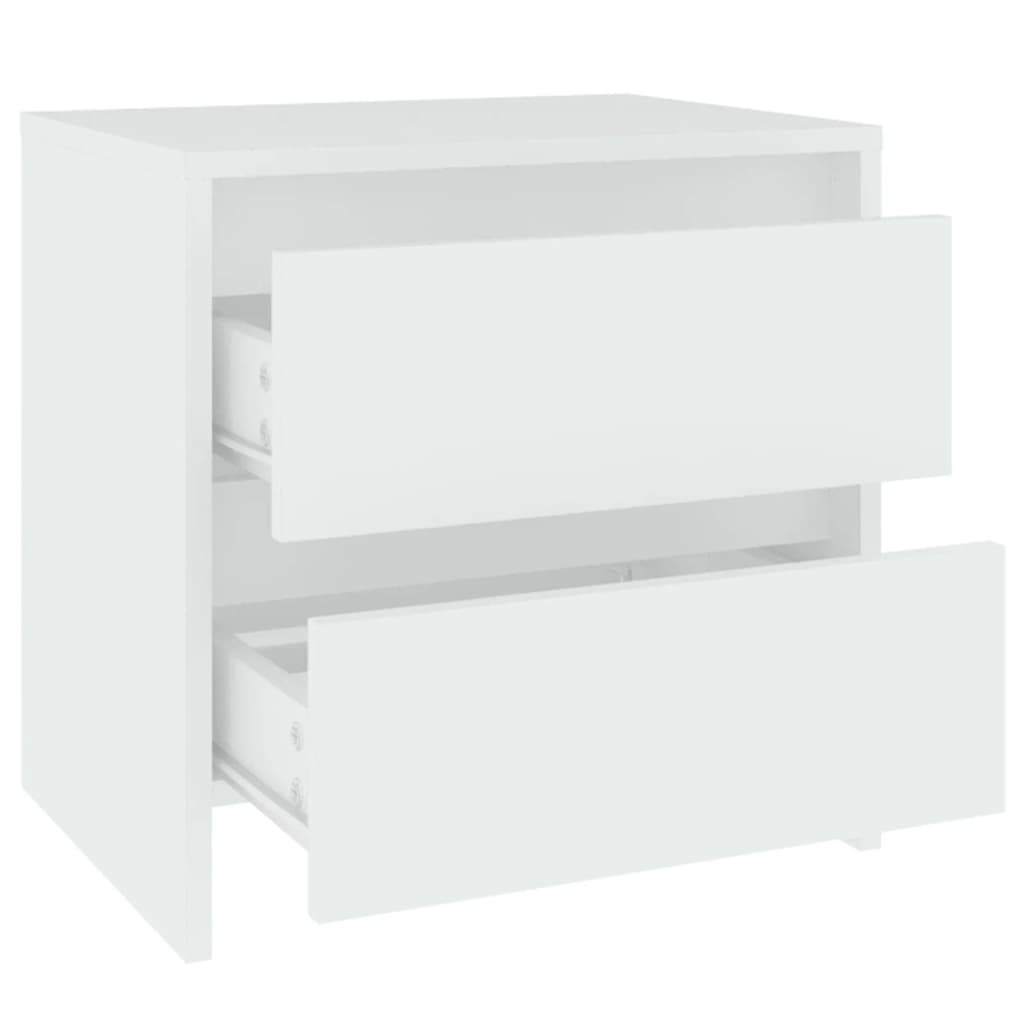 Nattbord hvit 45x34,5x44,5 cm konstruert tre