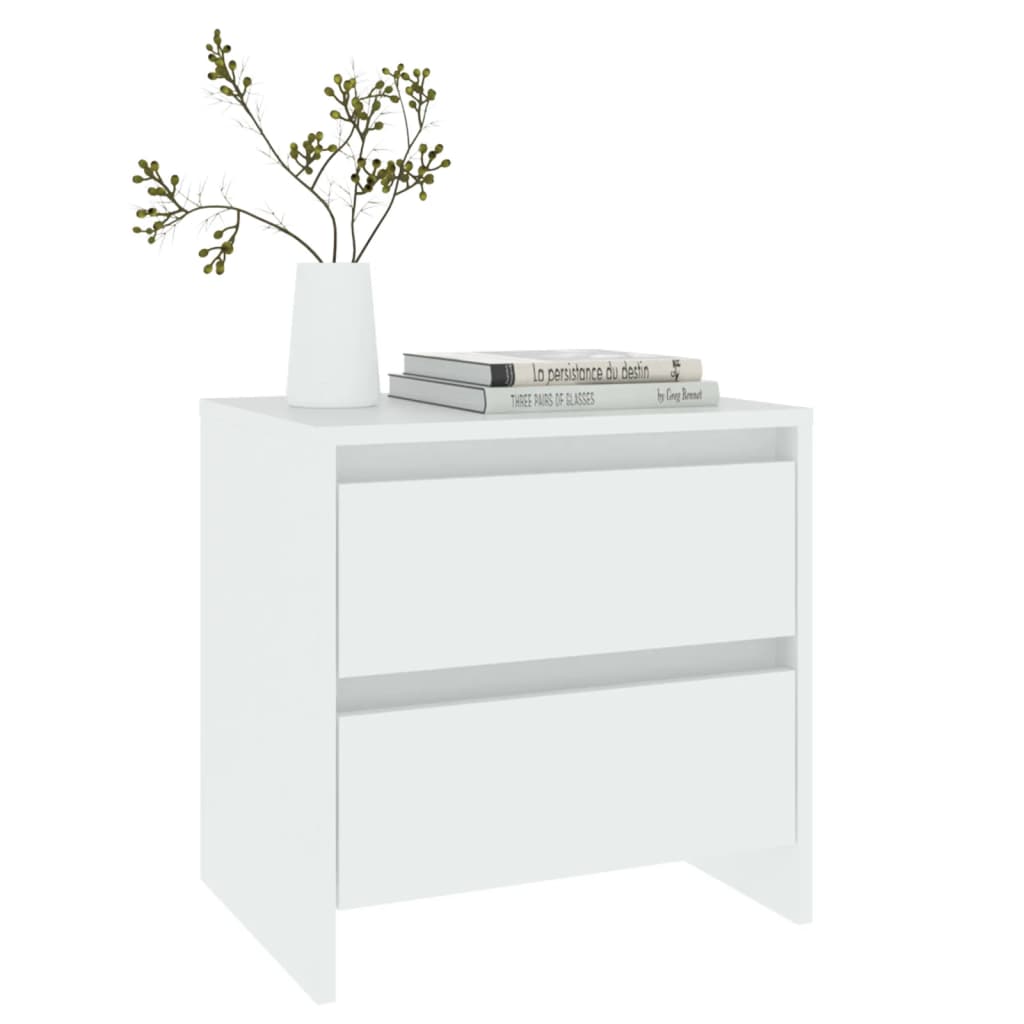Nattbord 2 stk hvit 45x34,5x44,5 cm konstruert tre
