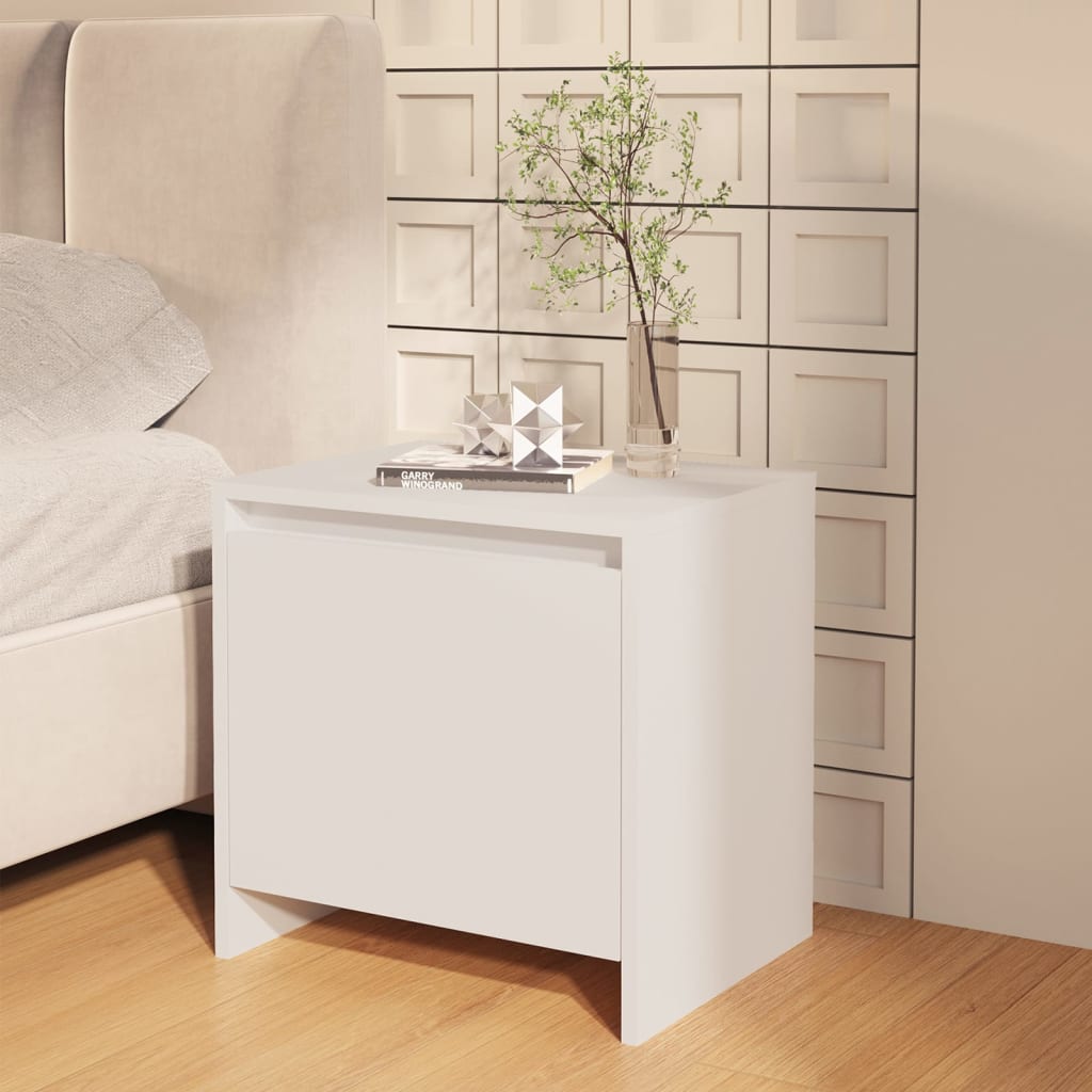 Nattbord hvit 45x34x44,5 cm konstruert tre