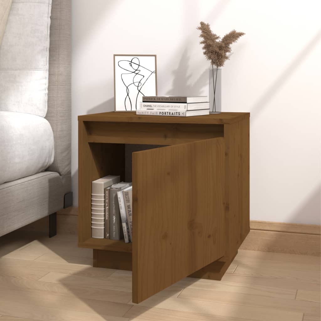Nattbord 2 stk honningbrun 40x30x40 cm heltre furu
