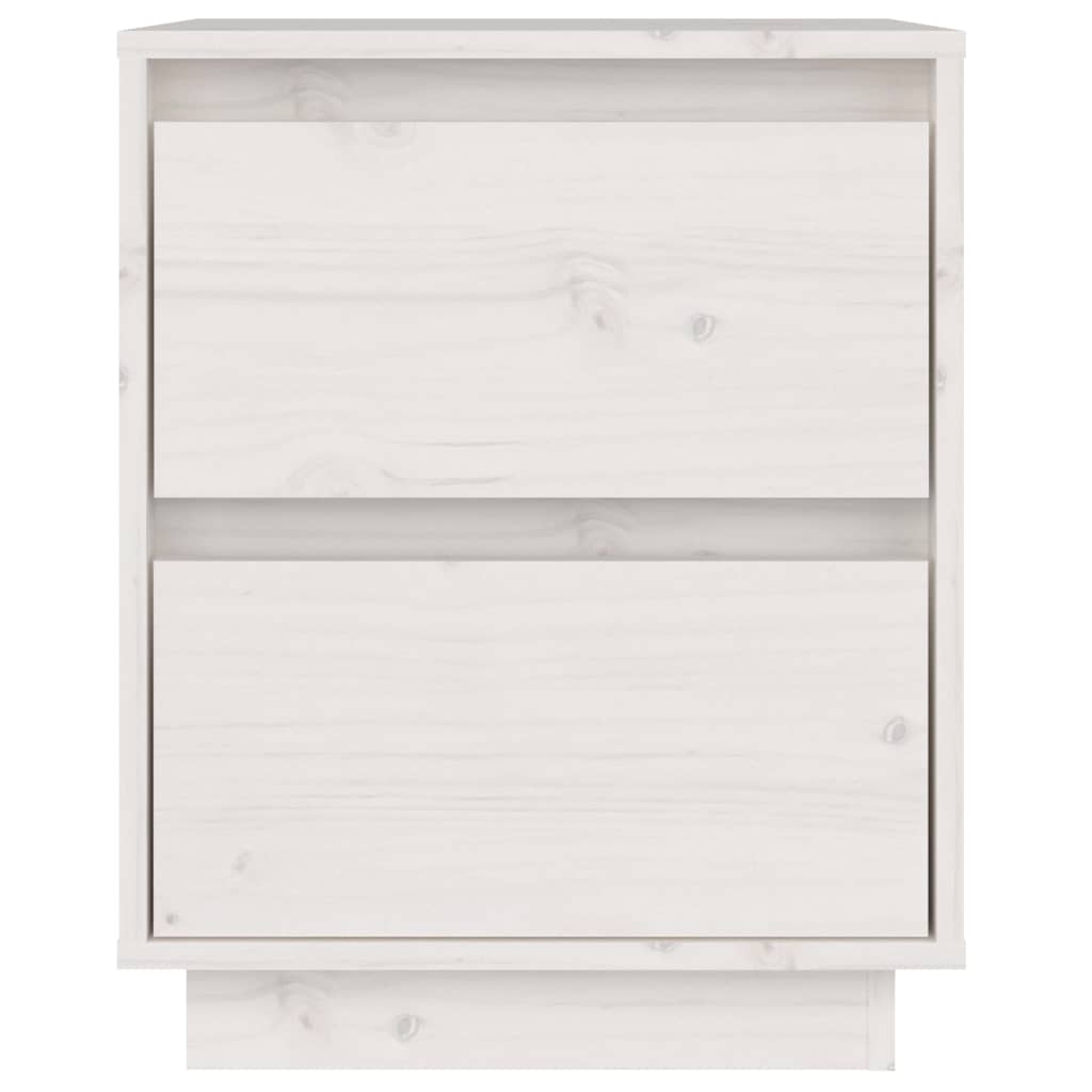 Nattbord 2 stk hvit 40x35x50 heltre furu