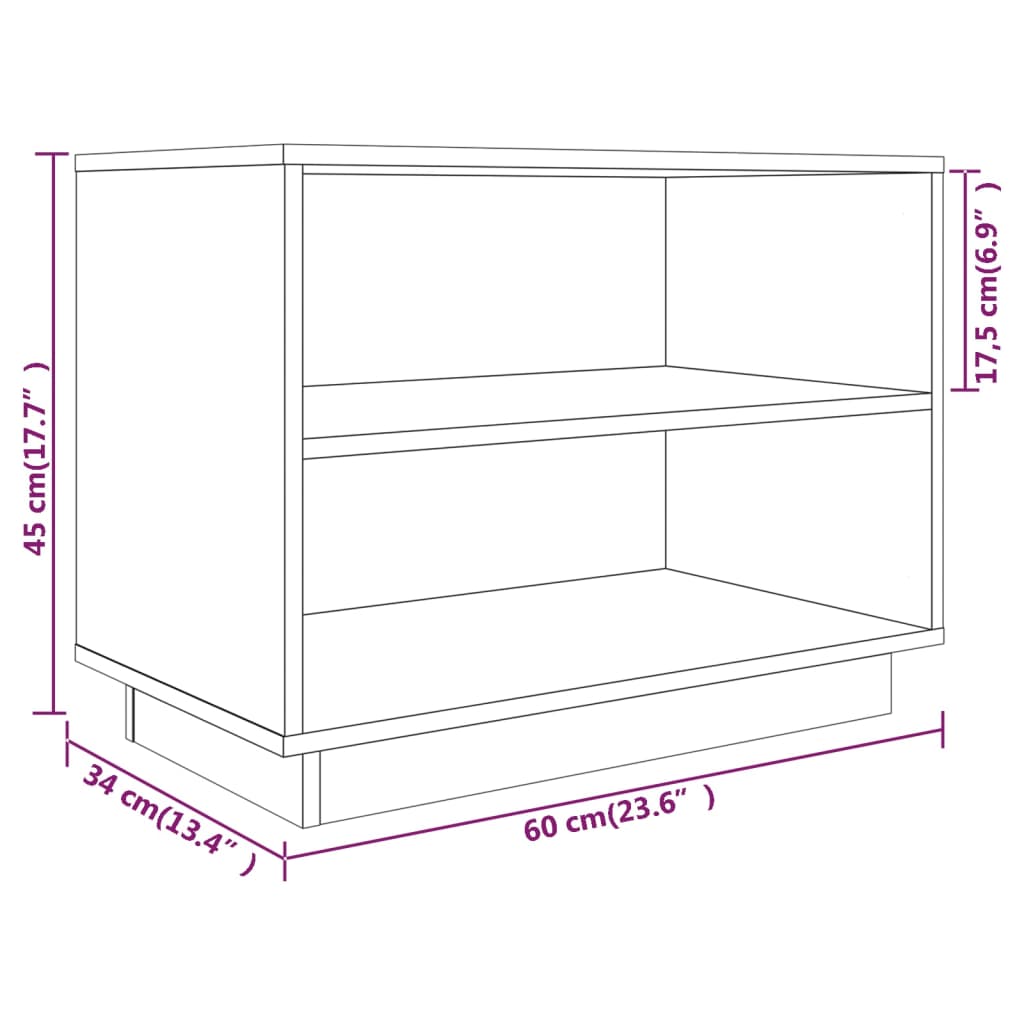 Skohylle 60x34x45 cm heltre furu