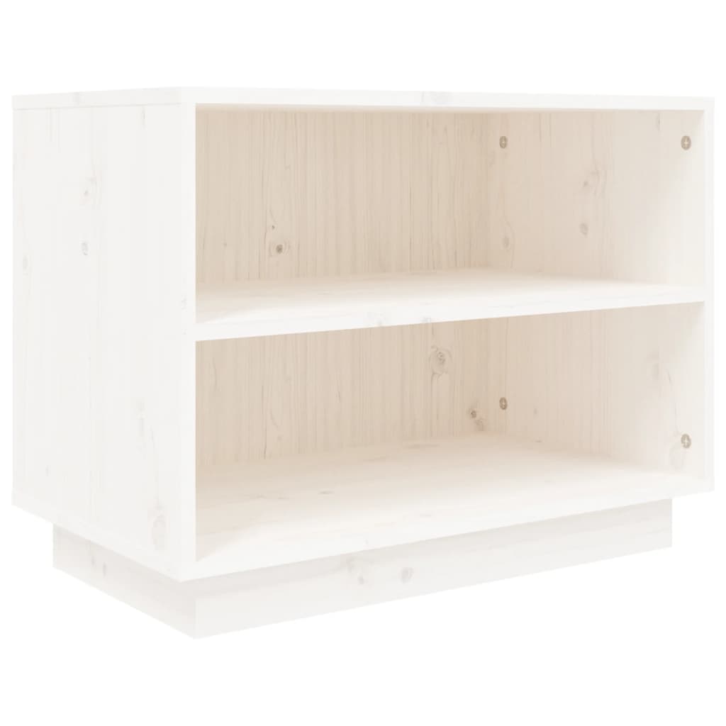 Skohylle hvit 60x34x45 cm heltre furu