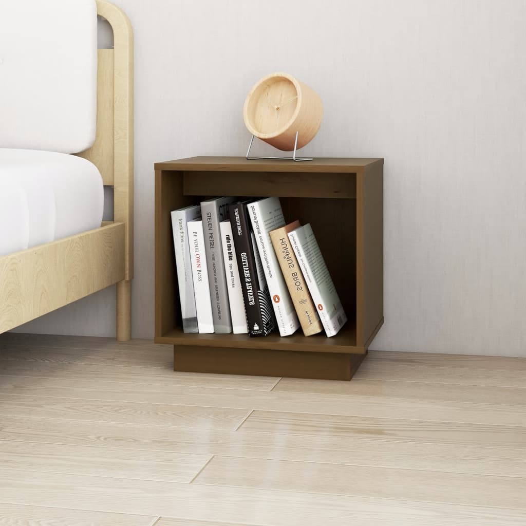 Nattbord 2 stk honningbrun 40x30x40 cm heltre furu
