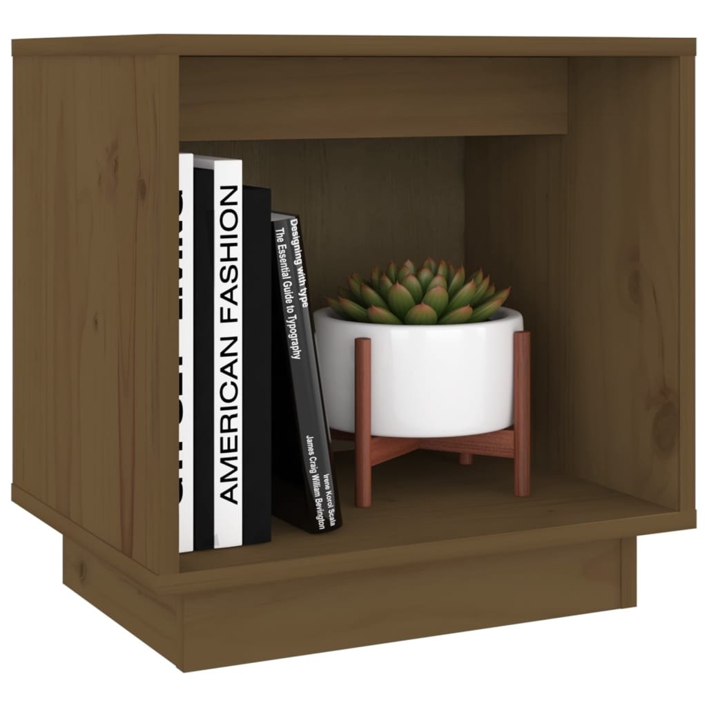 Nattbord 2 stk honningbrun 40x30x40 cm heltre furu