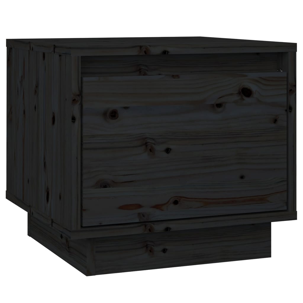 Nattbord 2 stk svart 35x34x32 cm heltre furu