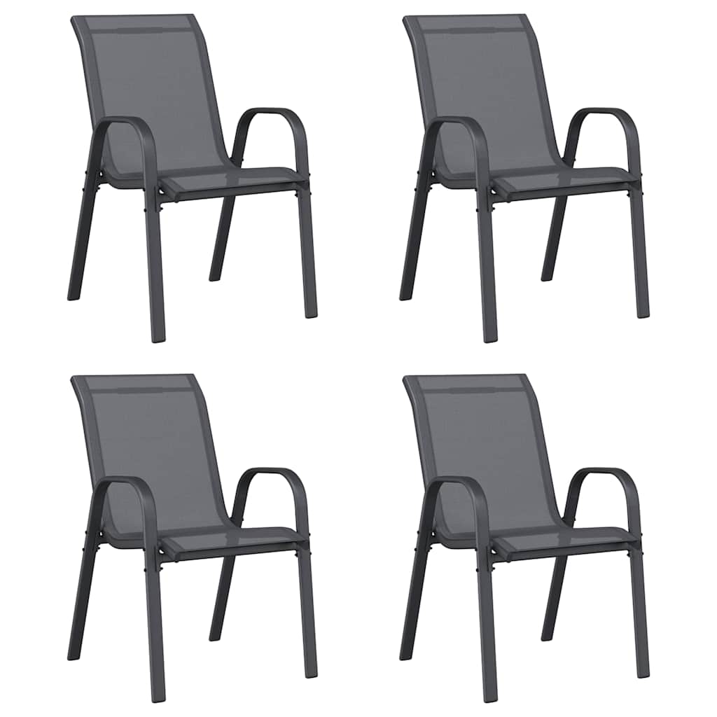 Stablebare hagestoler 4 stk grå textilene-stoff