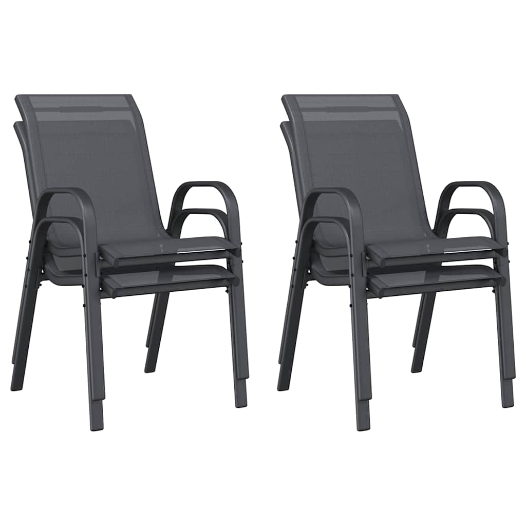 Stablebare hagestoler 4 stk grå textilene-stoff