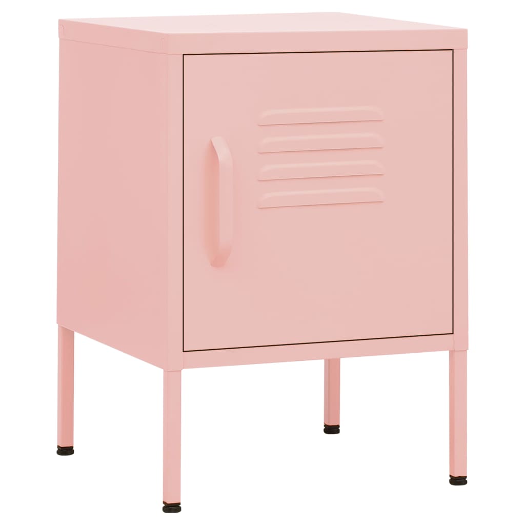 Nattbord 2 stk rosa 35x35x51 cm stål