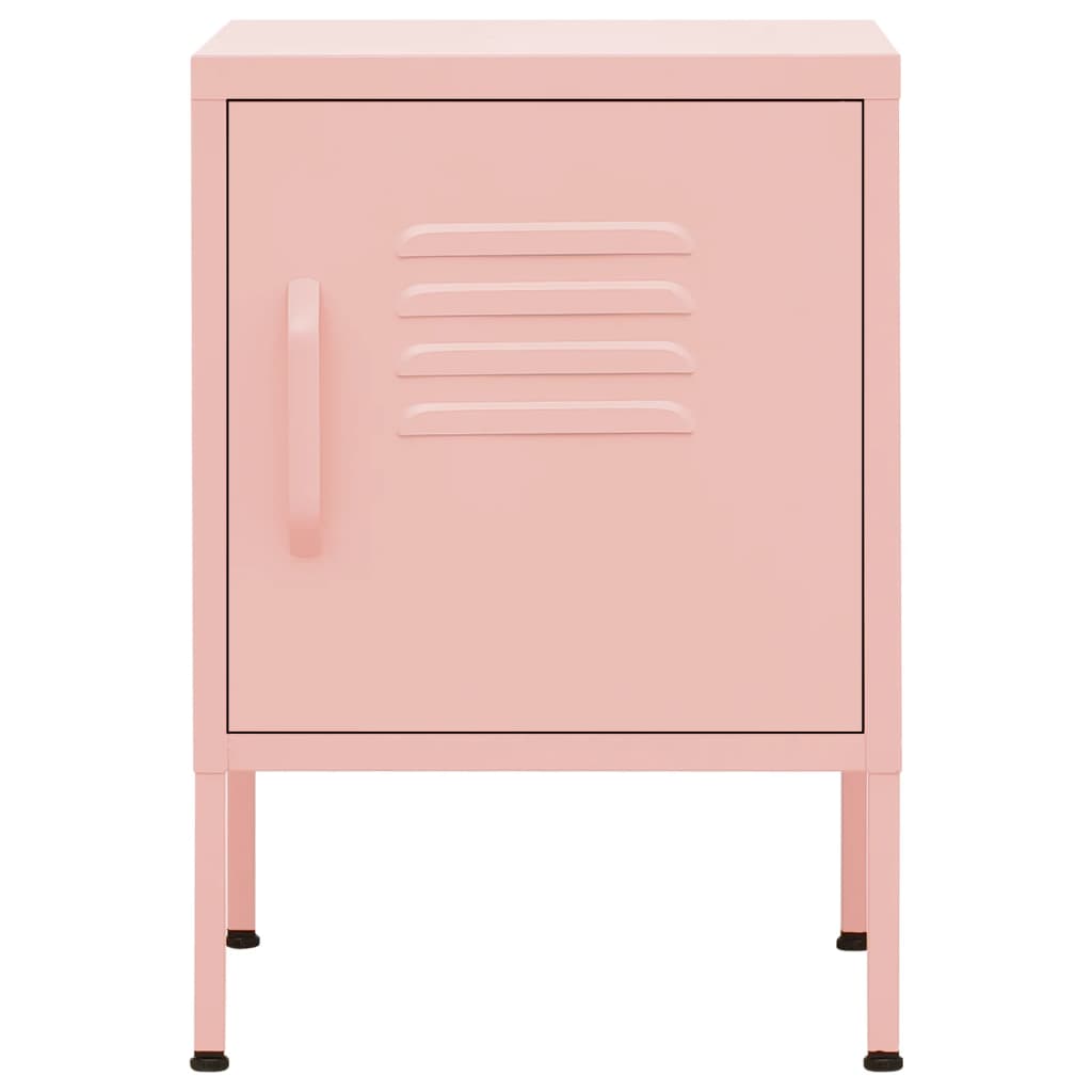Nattbord 2 stk rosa 35x35x51 cm stål