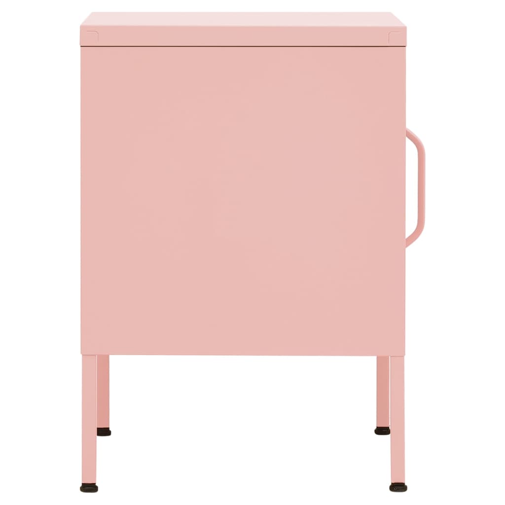 Nattbord 2 stk rosa 35x35x51 cm stål