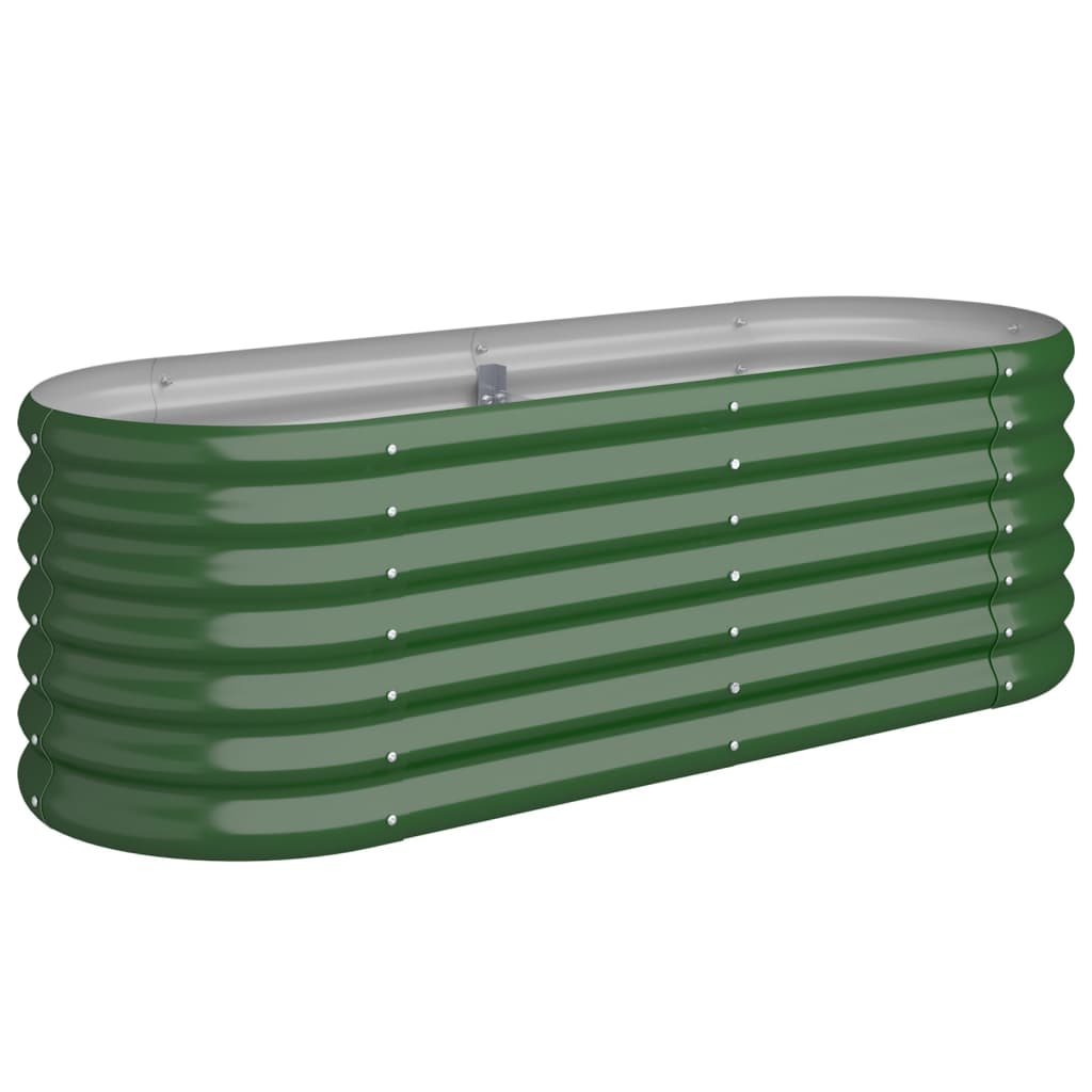 Høybed pulverlakkert stål 114x40x36 cm grønn