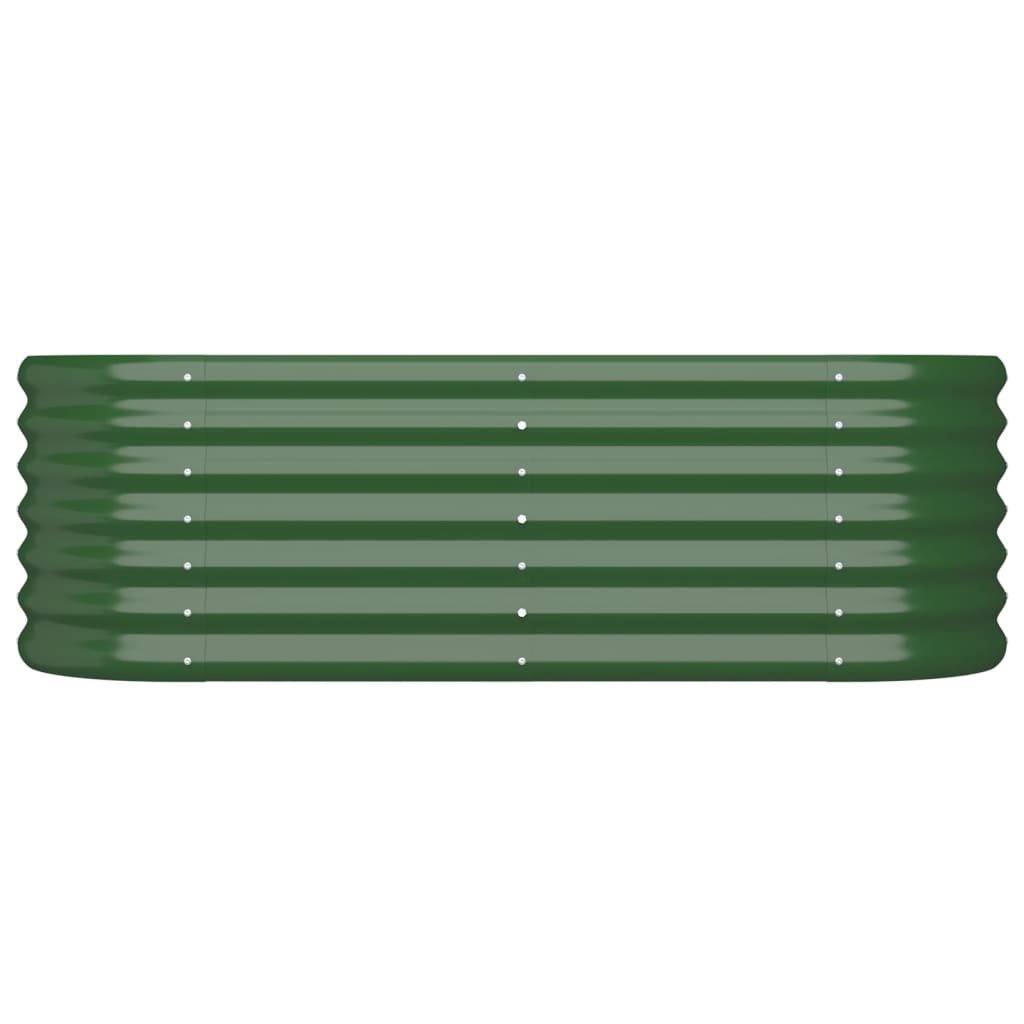 Høybed pulverlakkert stål 114x40x36 cm grønn