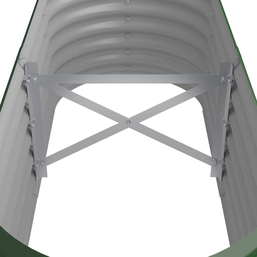 Høybed pulverlakkert stål 114x40x36 cm grønn