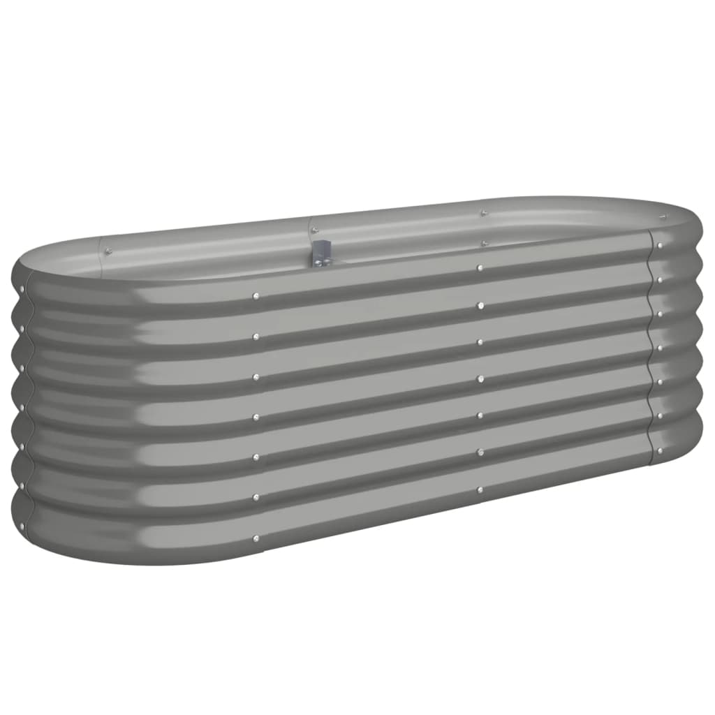 Høybed pulverlakkert stål 114x40x36 cm grå