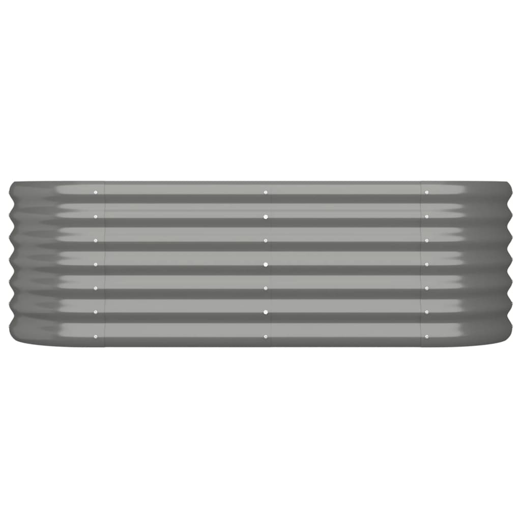 Høybed pulverlakkert stål 114x40x36 cm grå