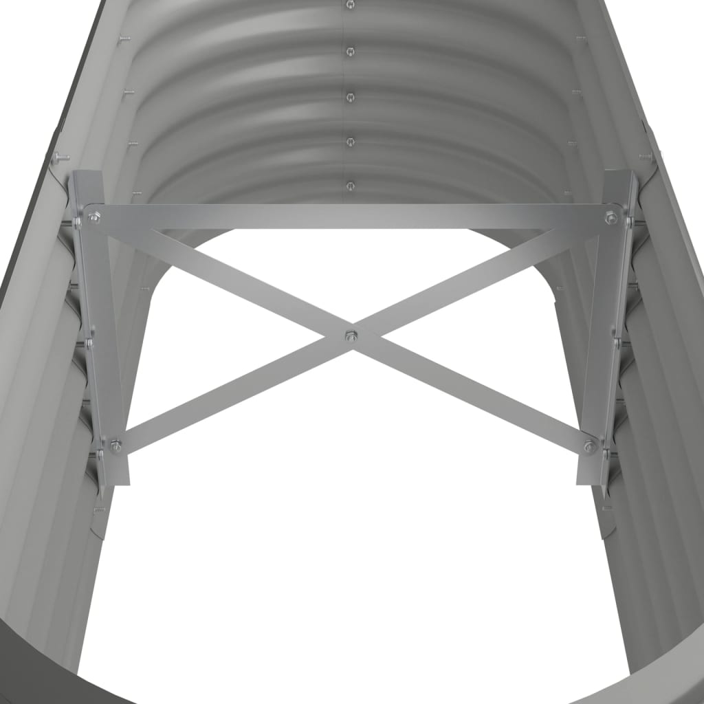 Høybed pulverlakkert stål 114x40x36 cm grå