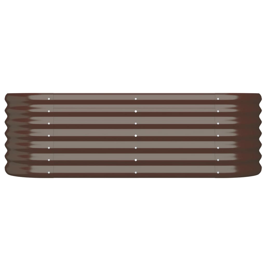 Høybed pulverlakkert stål 114x40x36 cm brun