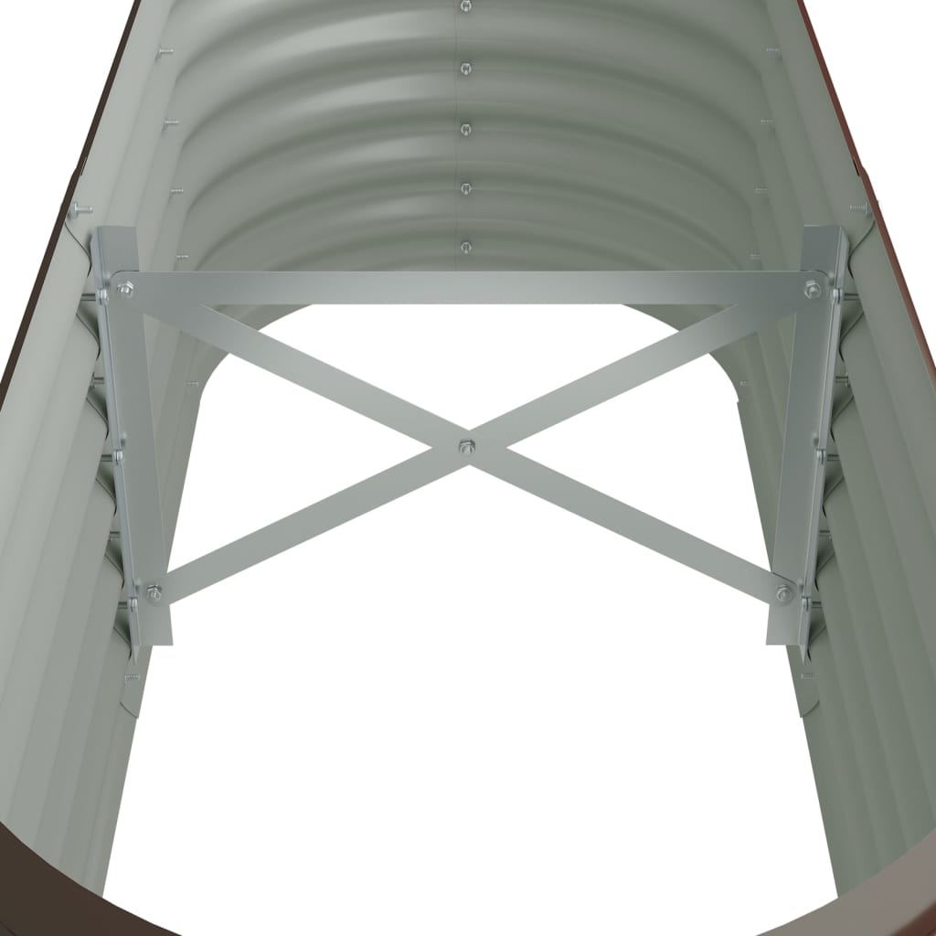 Høybed pulverlakkert stål 114x40x36 cm brun