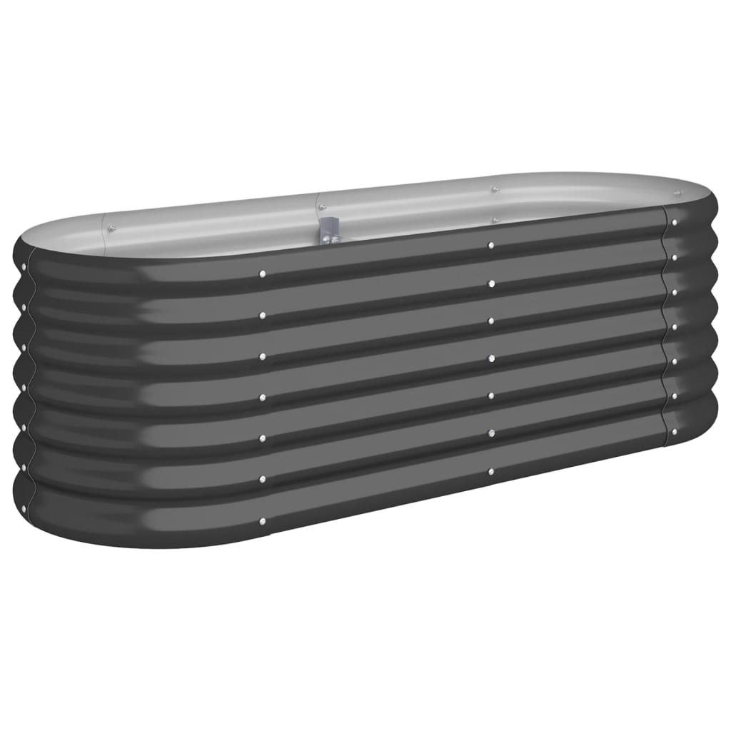 Høybed pulverlakkert stål 114x40x36 cm antrasitt