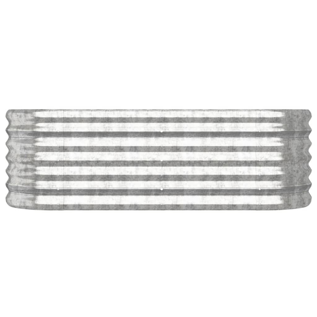 Høybed pulverlakkert stål 114x40x36 cm sølv