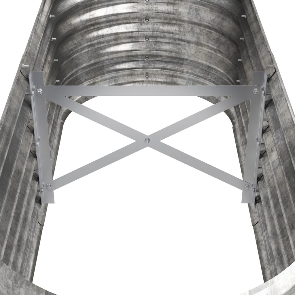 Høybed pulverlakkert stål 114x40x36 cm sølv