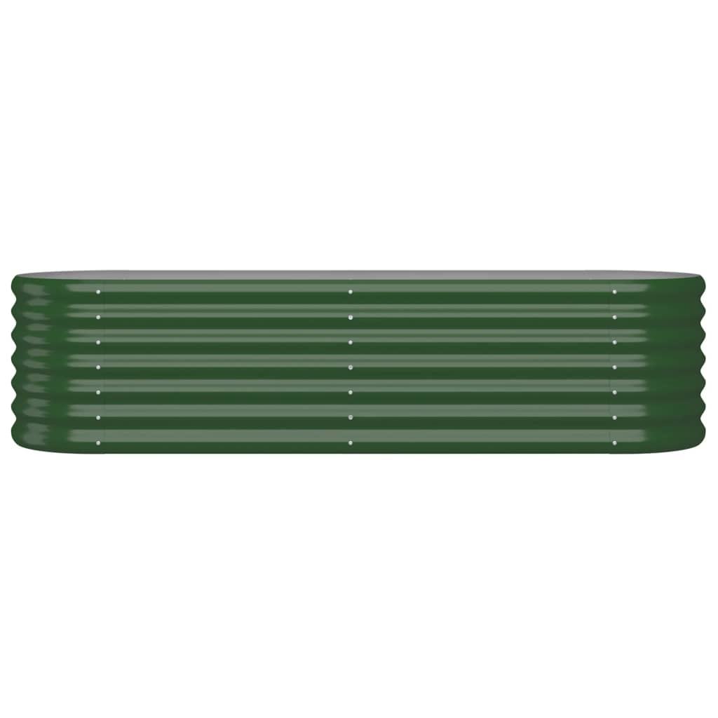 Høybed pulverlakkert stål 152x40x36 cm grønn