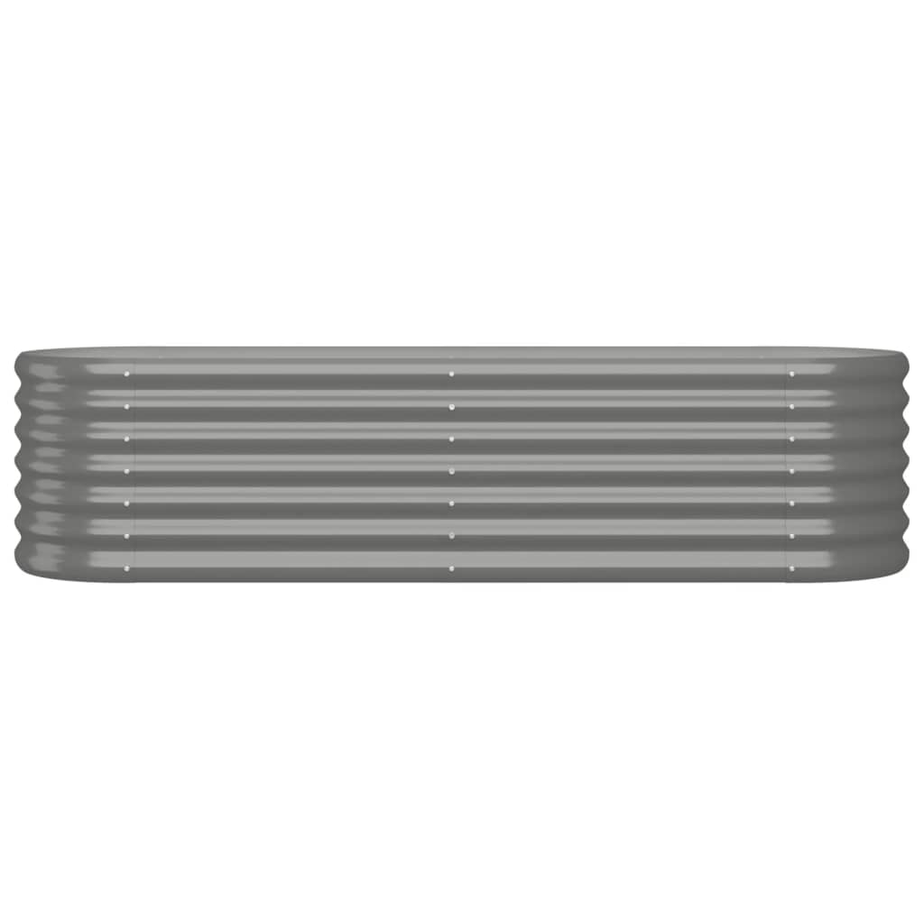 Høybed pulverlakkert stål 152x40x36 cm grå
