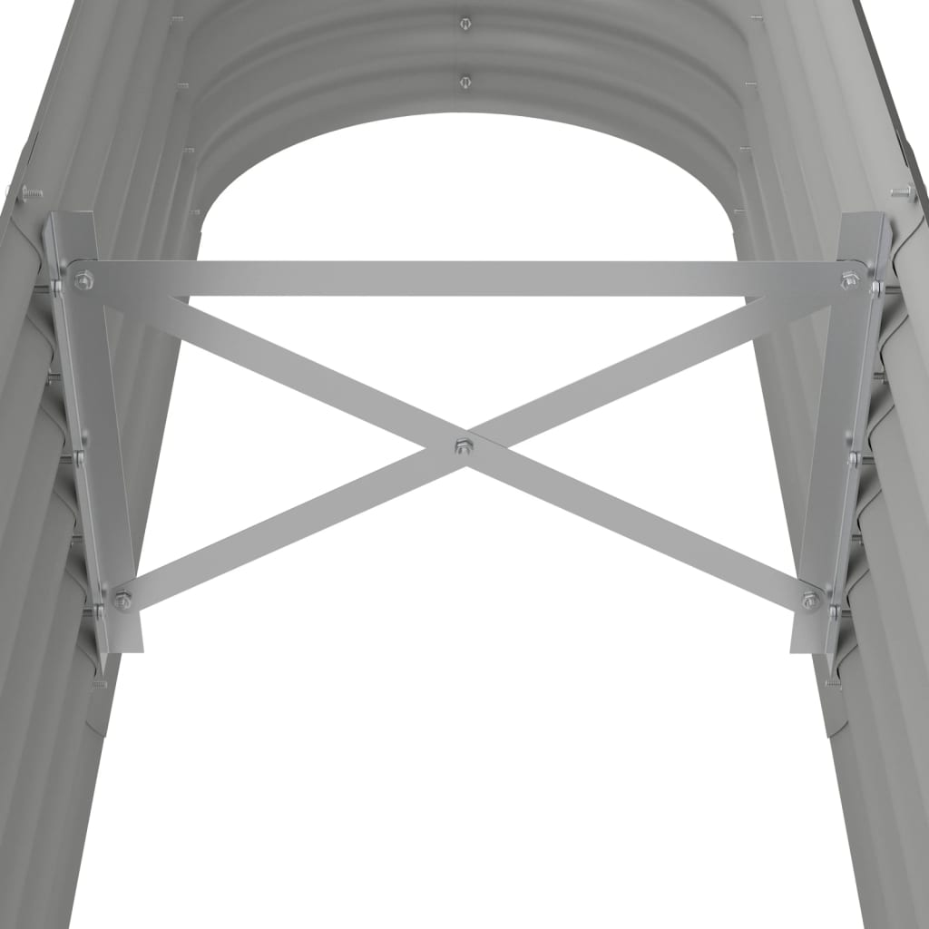 Høybed pulverlakkert stål 152x40x36 cm grå