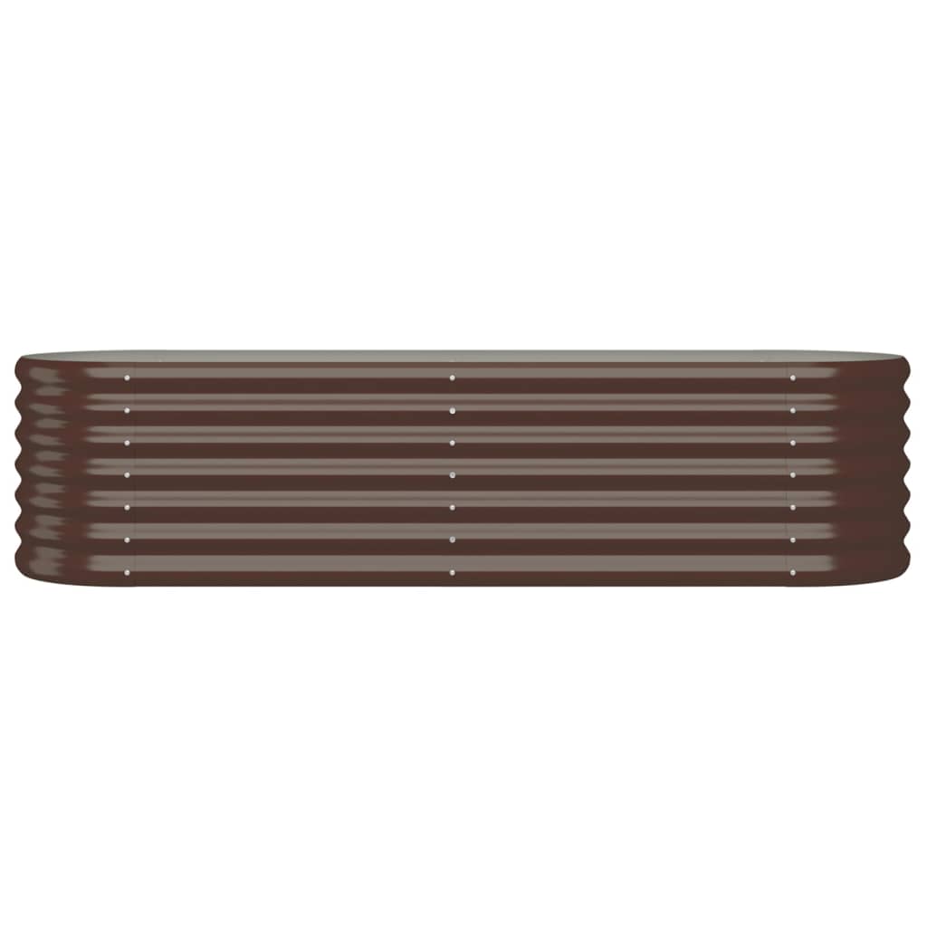 Høybed pulverlakkert stål 152x40x36 cm brun
