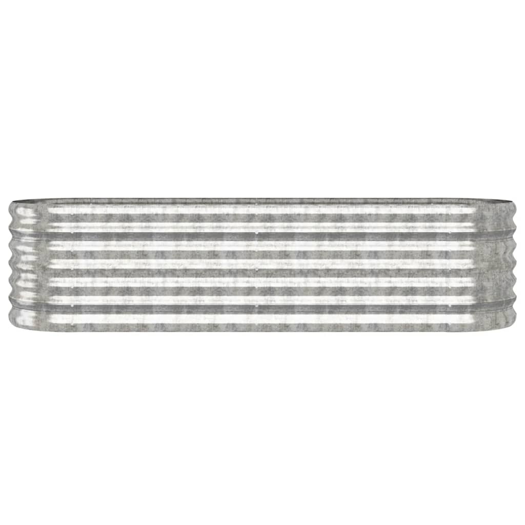 Høybed pulverlakkert stål 152x40x36 cm sølv