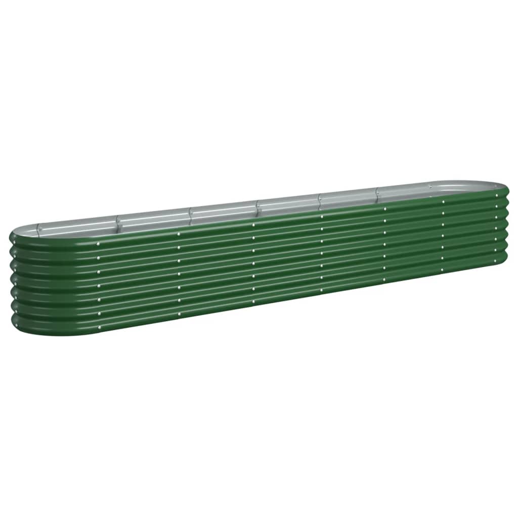 Høybed pulverlakkert stål 224x40x36 cm grønn