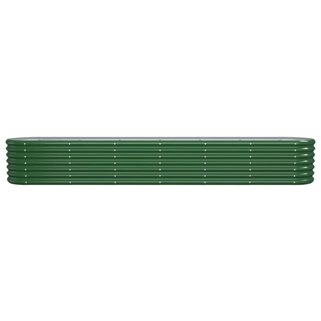 Høybed pulverlakkert stål 224x40x36 cm grønn