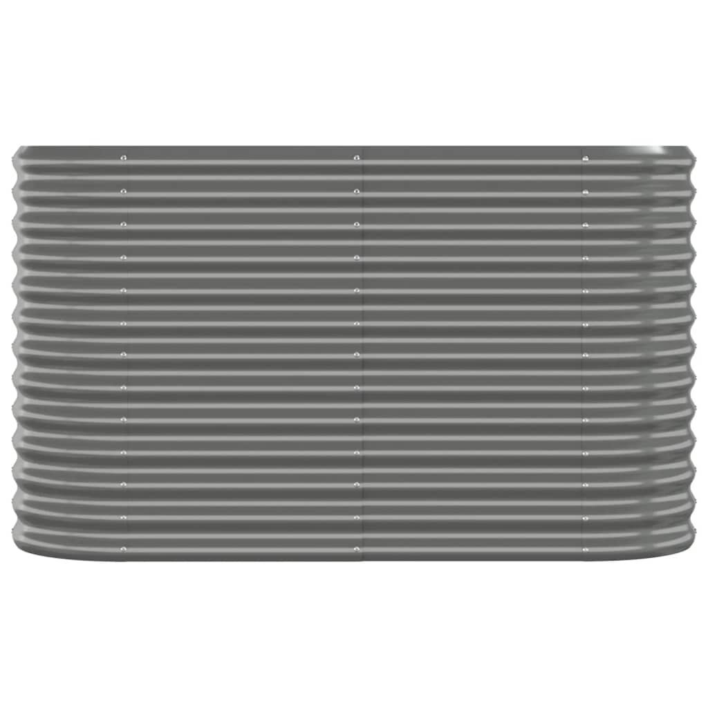 Høybed pulverlakkert stål 114x40x68 cm grå