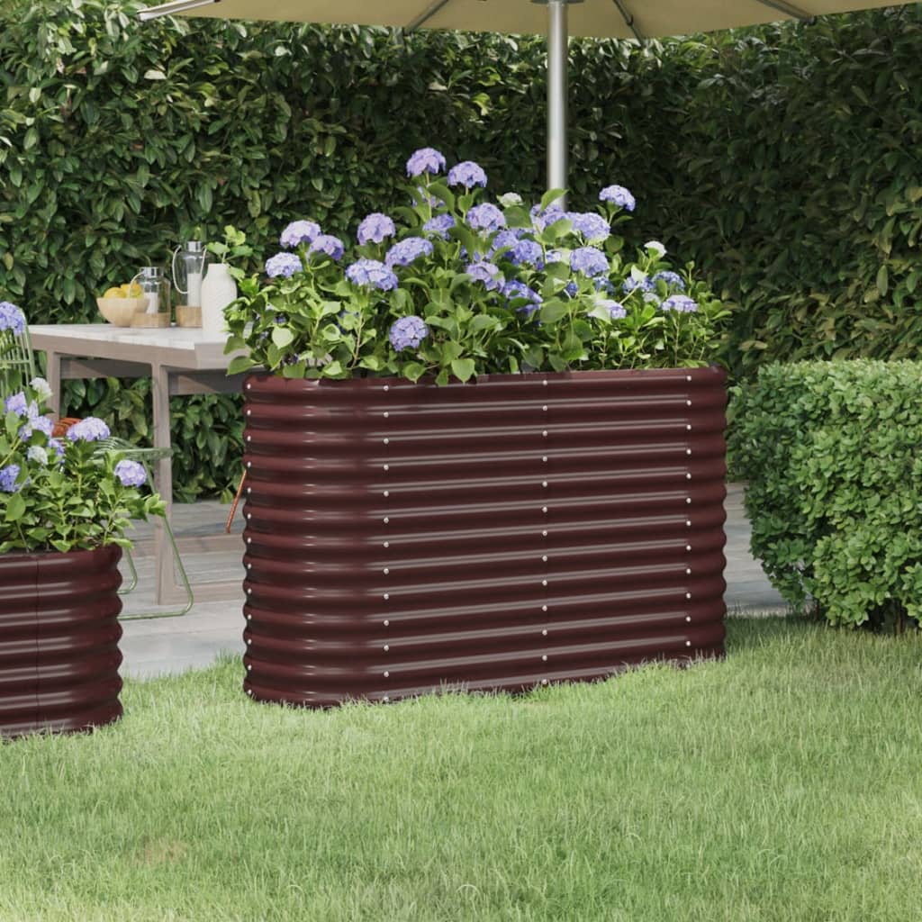 Høybed galvanisert stål 114x40x68 cm brun