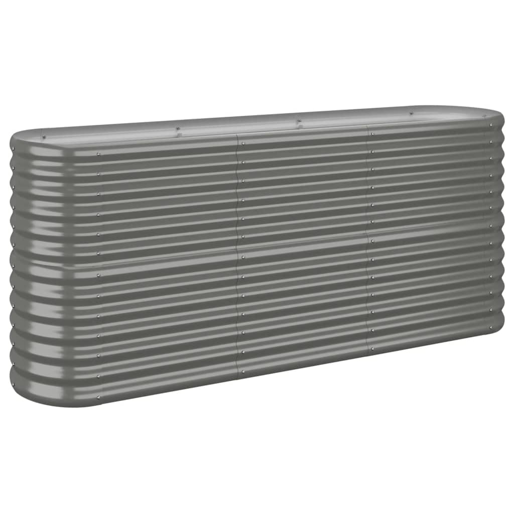 Høybed pulverlakkert stål 152x40x68 cm grå