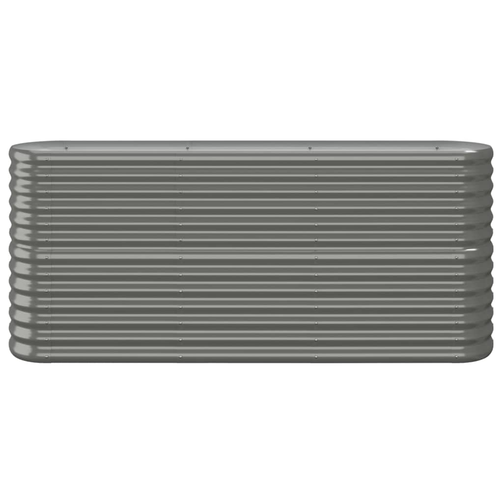 Høybed pulverlakkert stål 152x40x68 cm grå