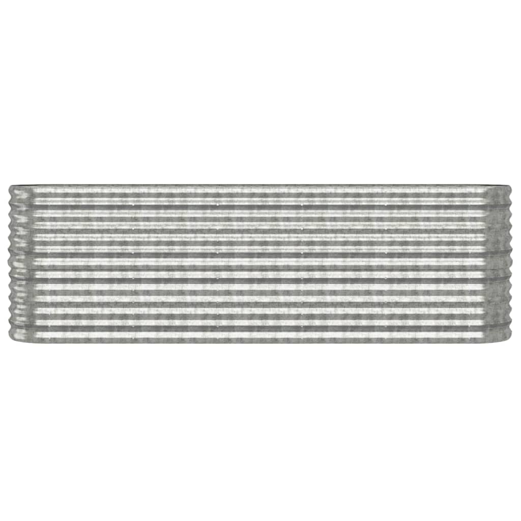 Høybed galvanisert stål 224x40x68 cm sølv
