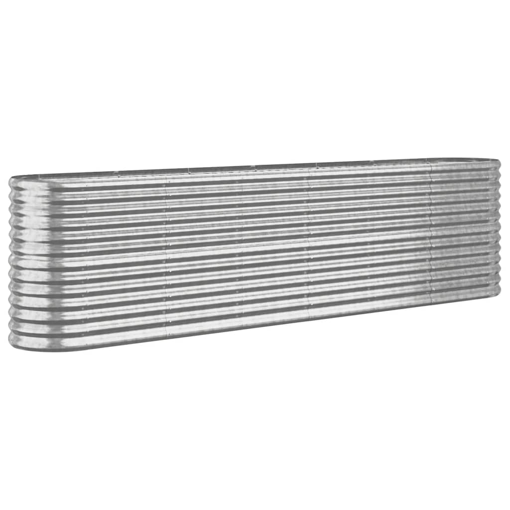 Høybed galvanisert stål 260x40x68 cm sølv