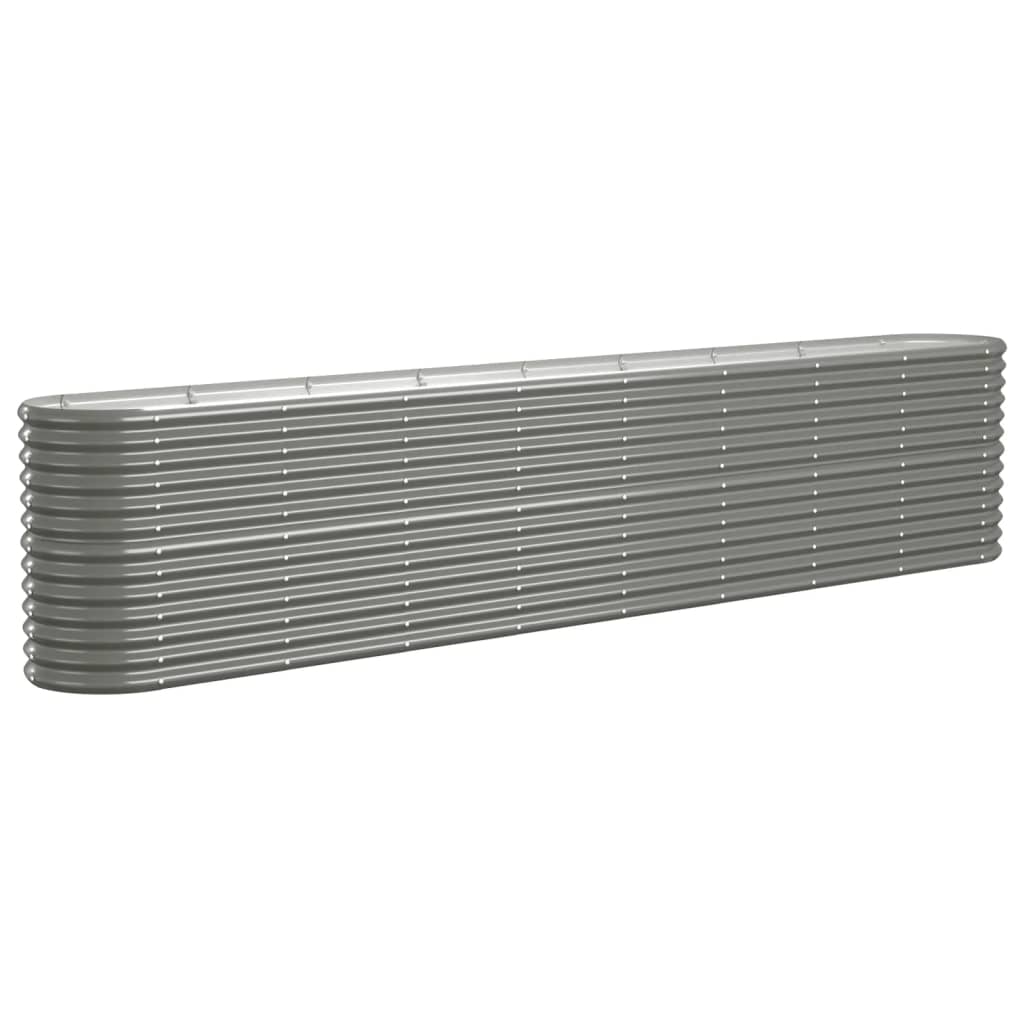 Høybed pulverlakkert stål 332x40x68 cm grå