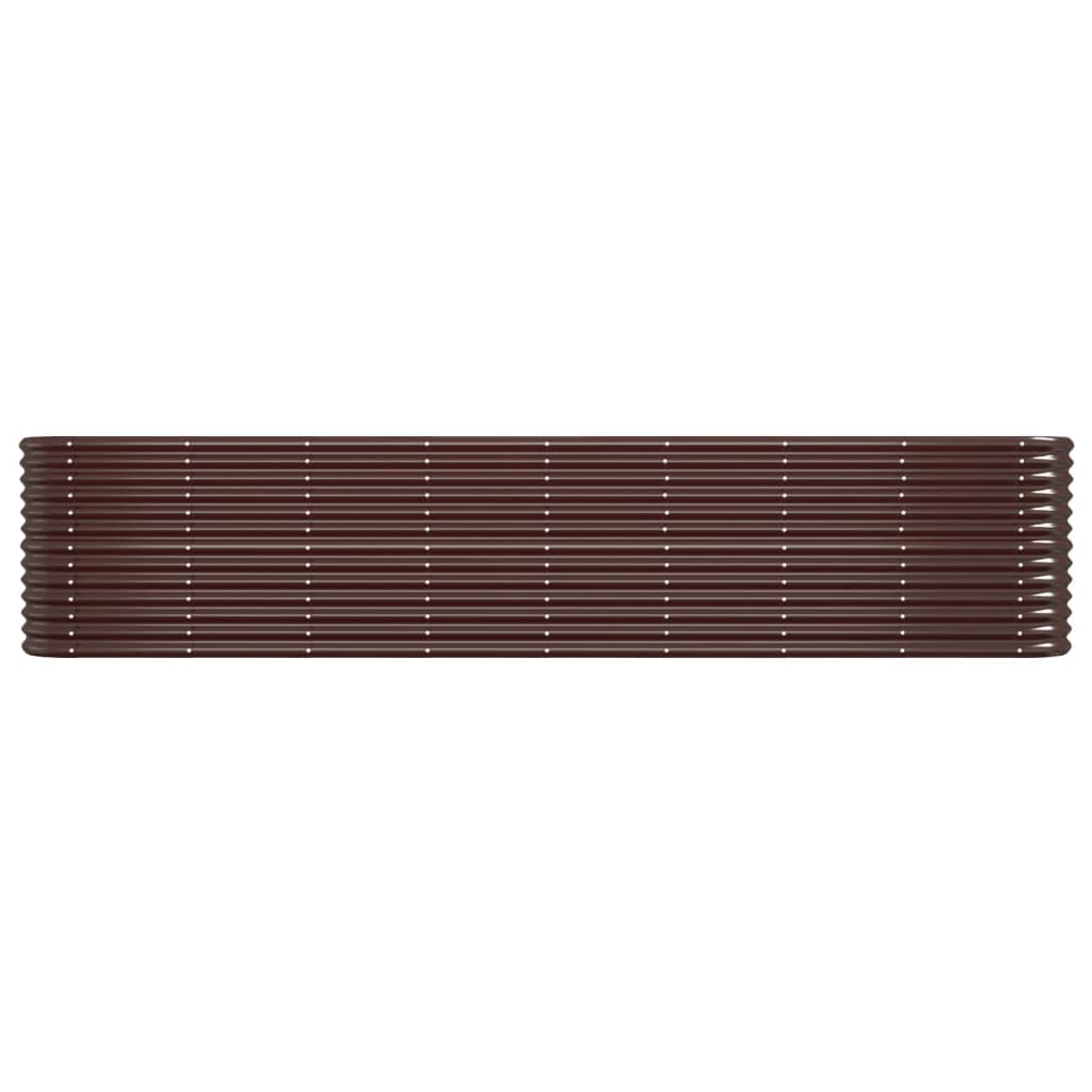 Høybed pulverlakkert stål 332x40x68 cm brun
