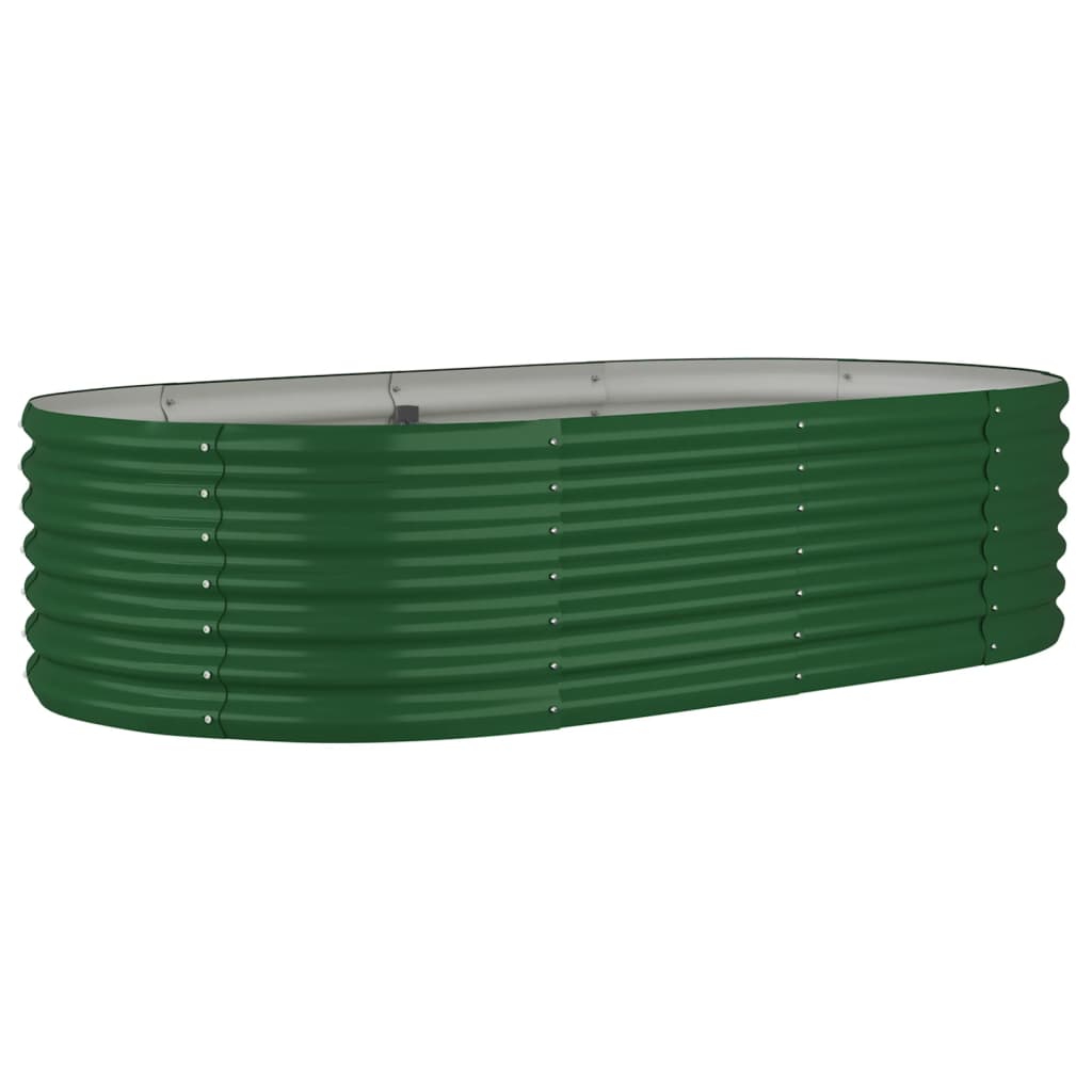 Høybed pulverlakkert stål 152x80x36 cm grønn