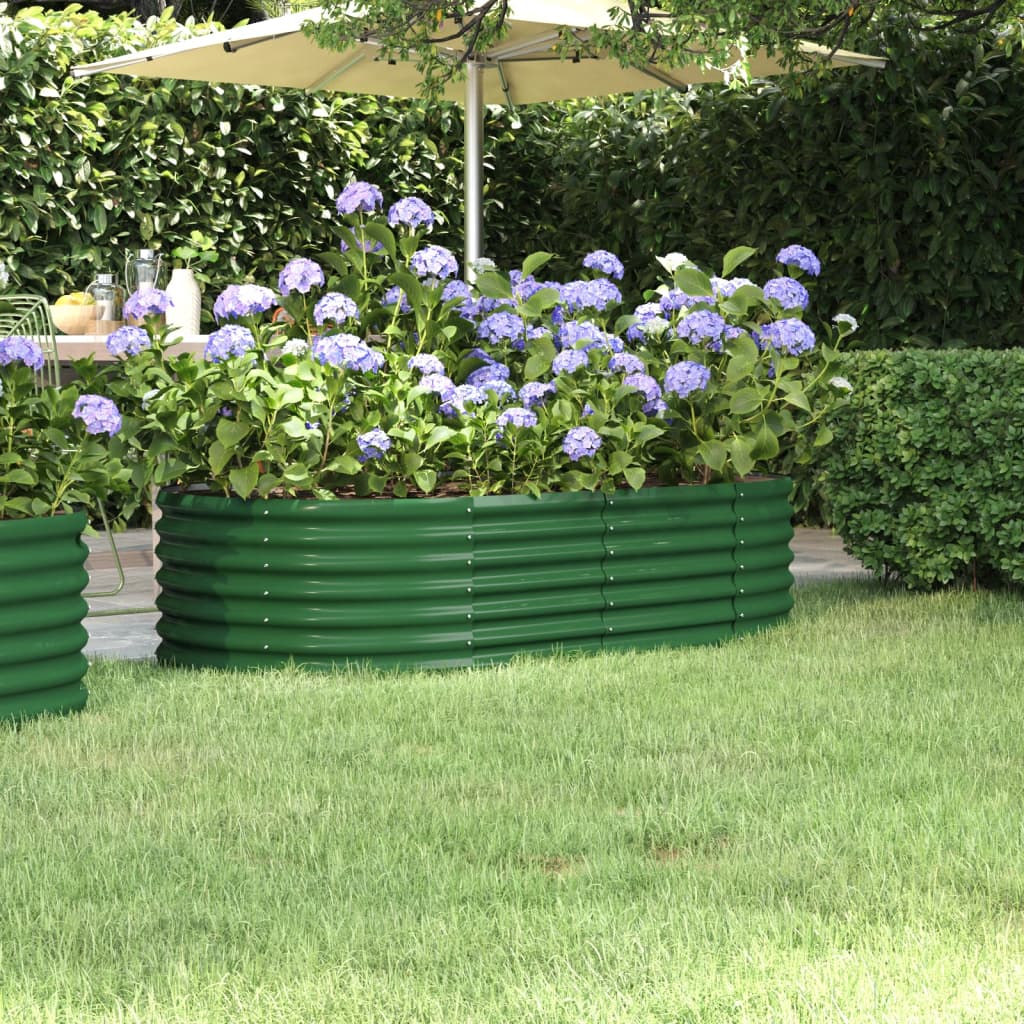Høybed pulverlakkert stål 152x80x36 cm grønn