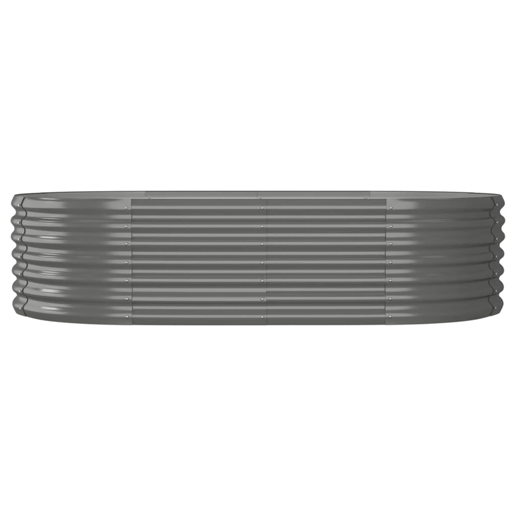 Høybed pulverlakkert stål 152x80x36 cm grå