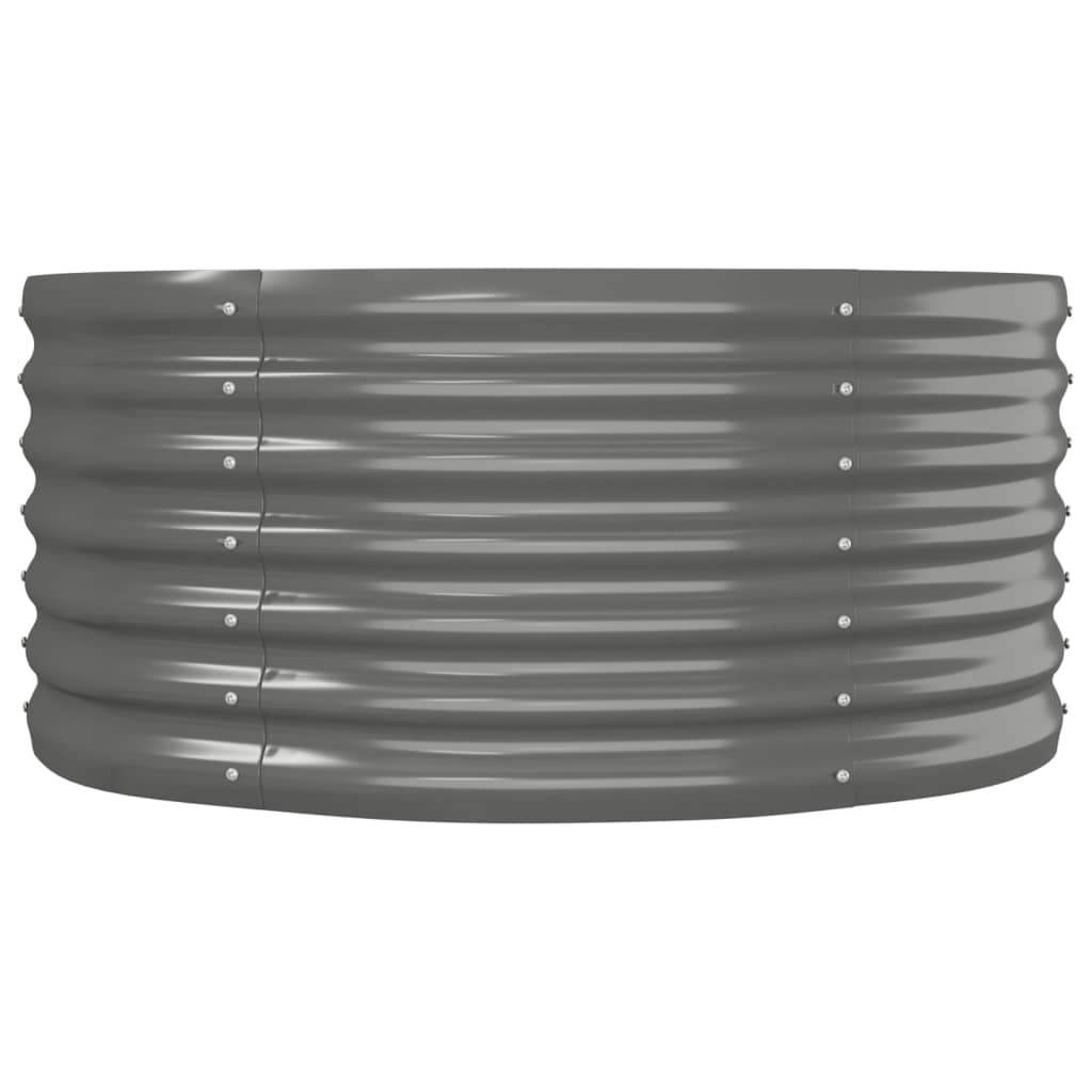 Høybed pulverlakkert stål 152x80x36 cm grå