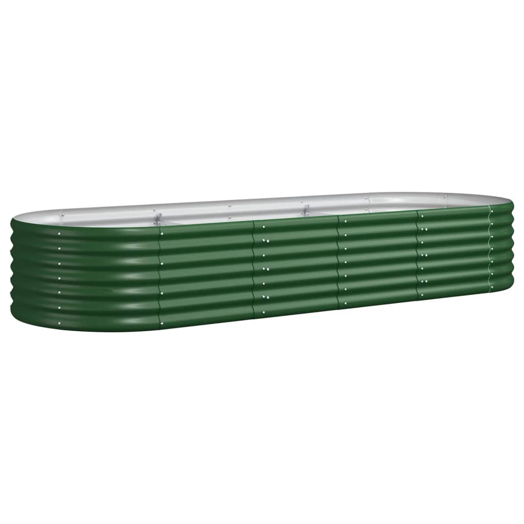 Høybed pulverlakkert stål 224x80x36 cm grønn