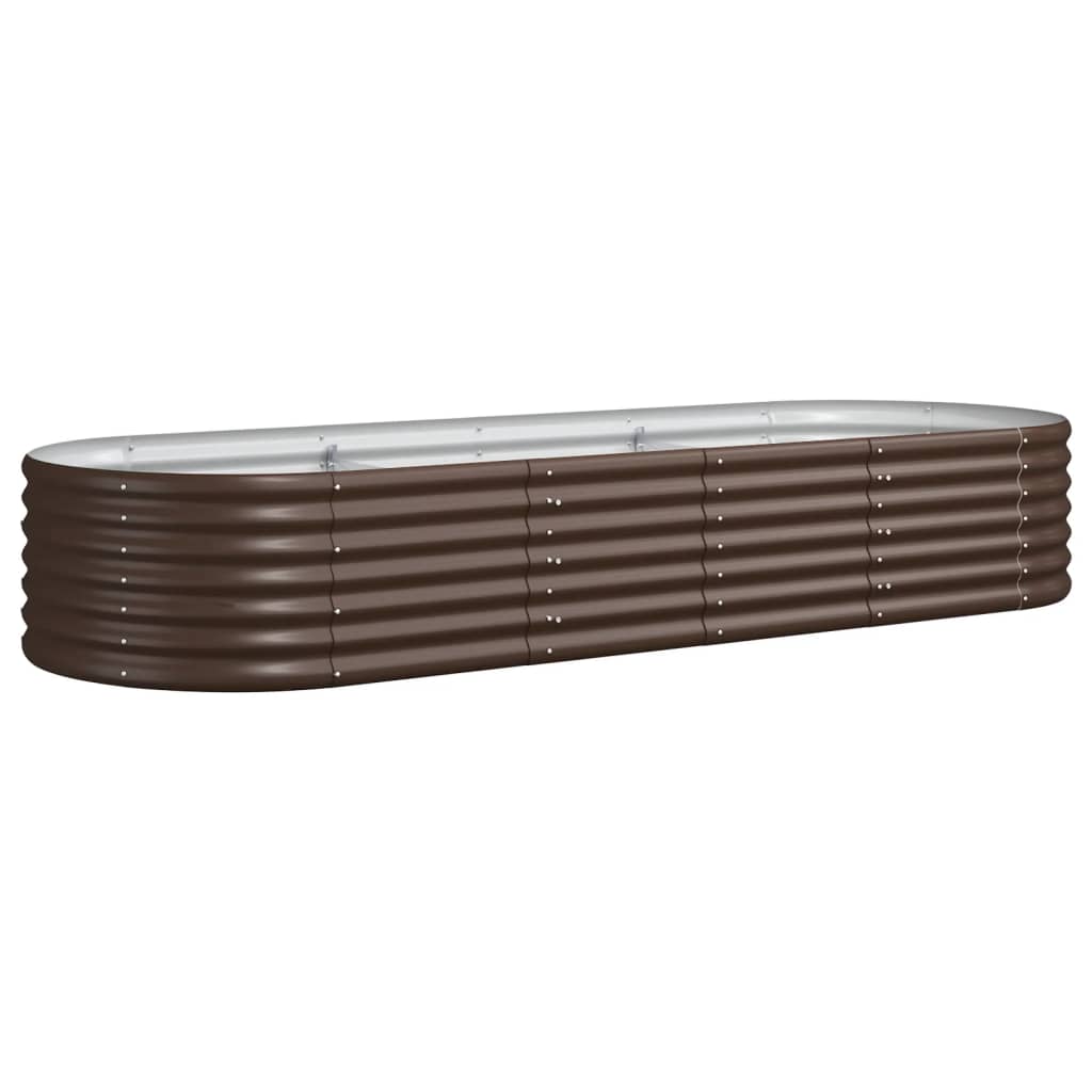 Høybed galvanisert stål 224x80x36 cm brun